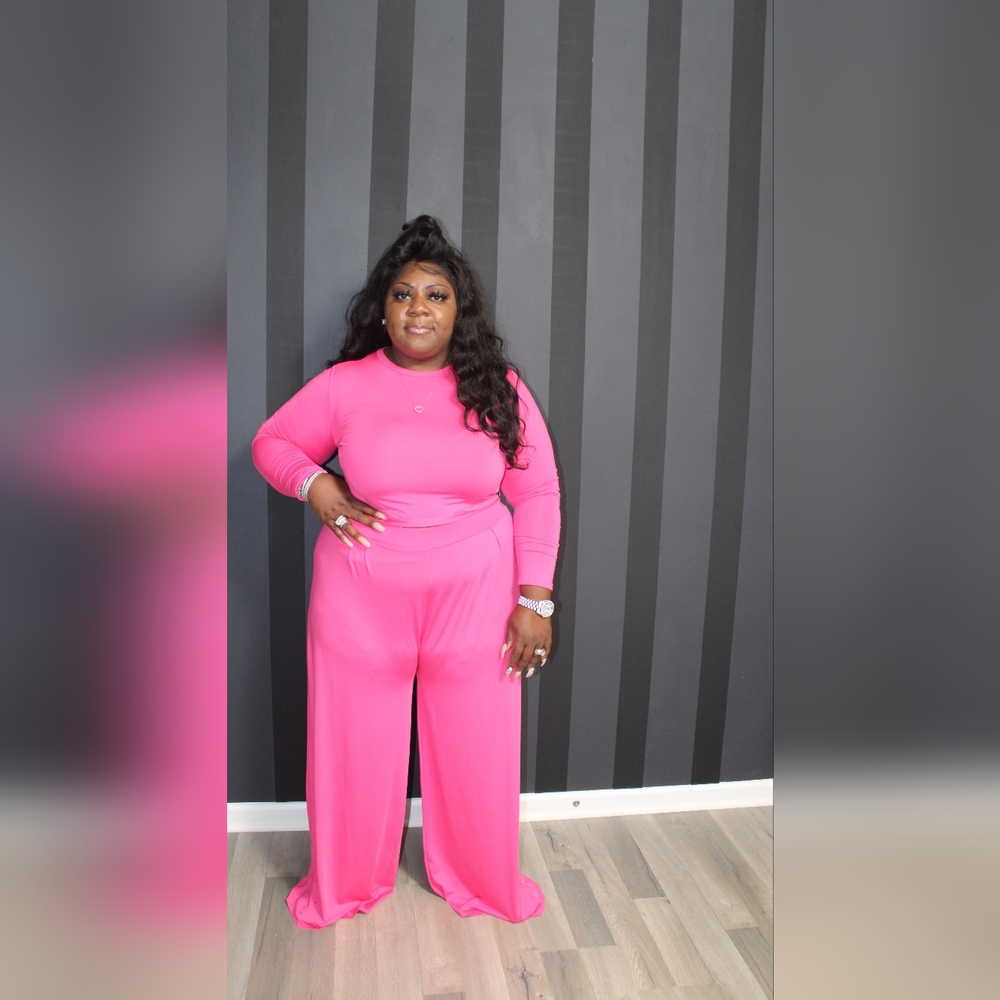 NWOT Crop Two Piece Pant Set